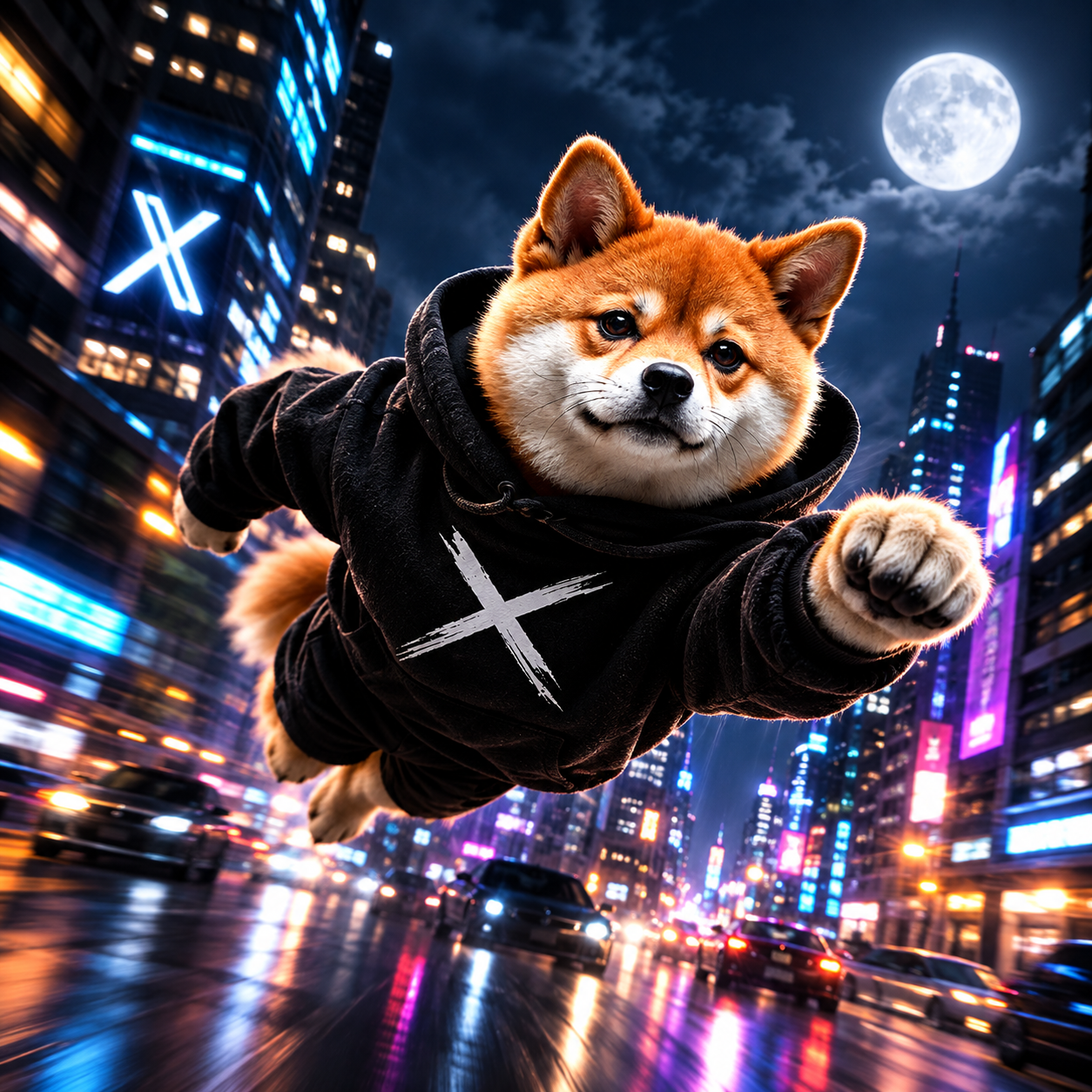 Character touching the XDOGE emblem